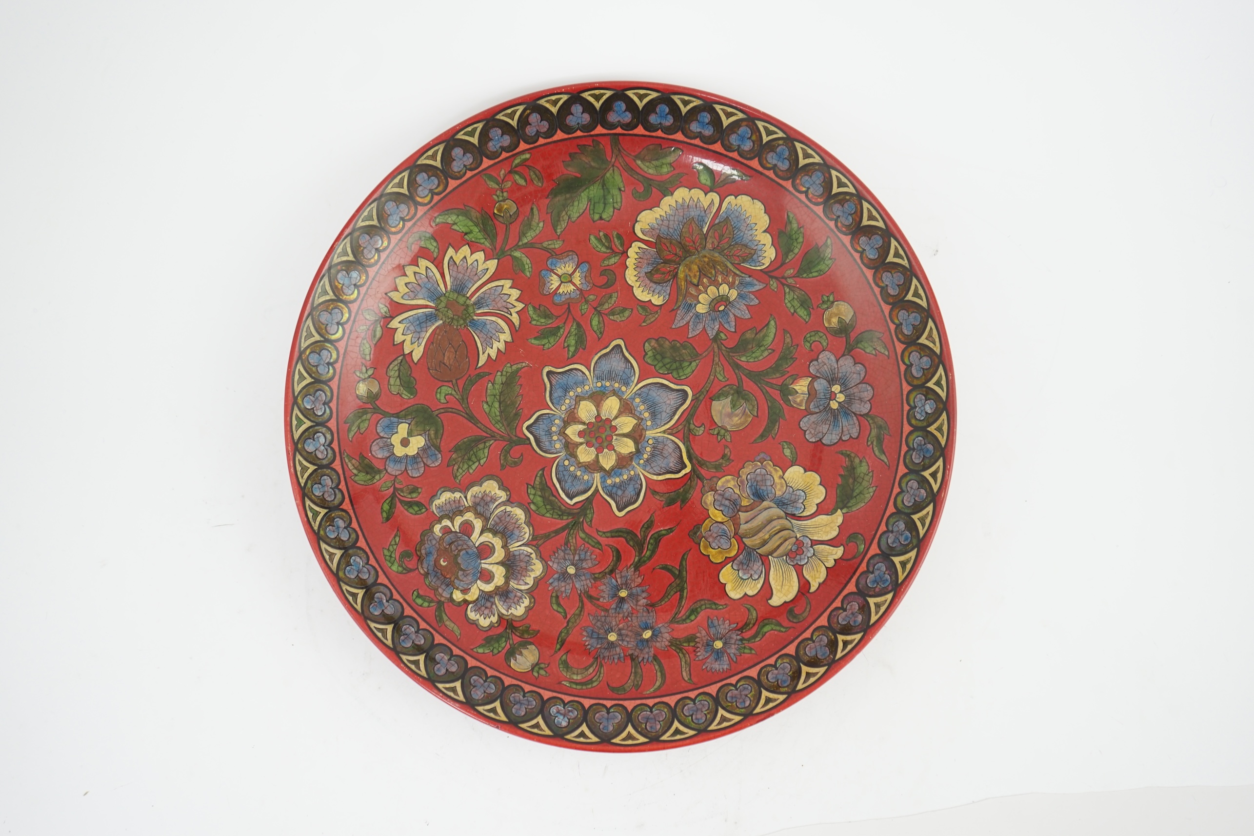 An early Zsolnay Persian inspired lustre charger, late 19th century